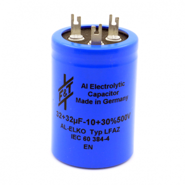 F&T Series LFAZ Dual Section Radial Capacitors Solder Terminals (500V)