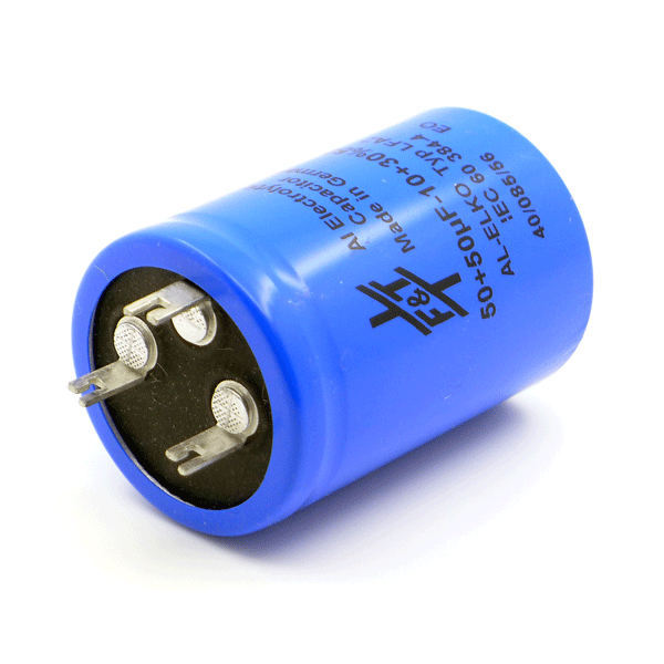 F&T Series LFAZ Dual Section Radial Capacitors Solder Terminals (500V) F&T Capacitors